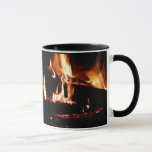 Logs in the Fireplace Warm Fire Photography Mug