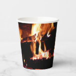 Logs in the Fireplace Warm Fire Photography Paper Cups