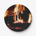 Logs in the Fireplace Warm Fire Photography Paper Plates
