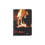 Logs in the Fireplace Warm Fire Photography Passport Holder