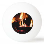 Logs in the Fireplace Warm Fire Photography Ping Pong Ball