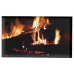 Logs in the Fireplace Warm Fire Photography Place Card Holder