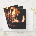 Logs in the Fireplace Warm Fire Photography Pocket Folder