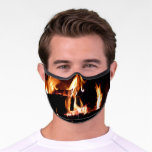 Logs in the Fireplace Warm Fire Photography Premium Face Mask