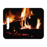 Logs in the Fireplace Warm Fire Photography Seat Cushion
