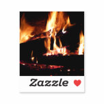 Logs in the Fireplace Warm Fire Photography Sticker