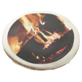 Logs in the Fireplace Warm Fire Photography Sugar Cookie (Angled)