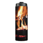 Logs in the Fireplace Warm Fire Photography Thermal Tumbler