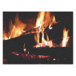 Logs in the Fireplace Warm Fire Photography Tissue Paper