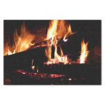 Logs in the Fireplace Warm Fire Photography Tissue Paper