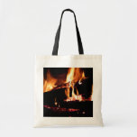 Logs in the Fireplace Warm Fire Photography Tote Bag