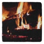 Logs in the Fireplace Warm Fire Photography Trivet