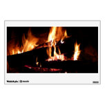 Logs in the Fireplace Warm Fire Photography Wall Decal