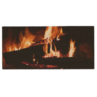 Logs in the Fireplace Warm Fire Photography Wood Flash Drive