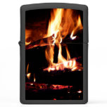 Logs in the Fireplace Warm Fire Photography Zippo Lighter