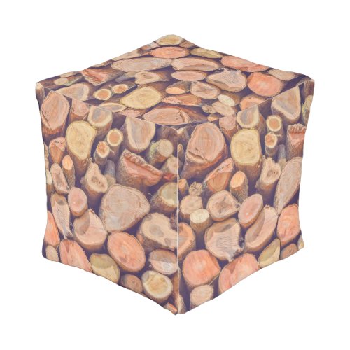 Logs Of Wood Pile Quirky Outdoor Pouf