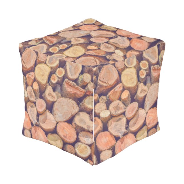 Logs Of Wood Pile Quirky Outdoor Pouf (Angled Back)