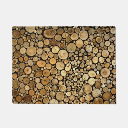 Logs Themed Background Doormat
