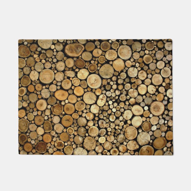 Logs Themed Background Doormat (Front)