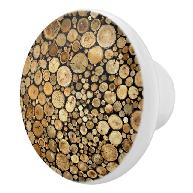 Logs Themed Wallpaper Door Knob (Right)