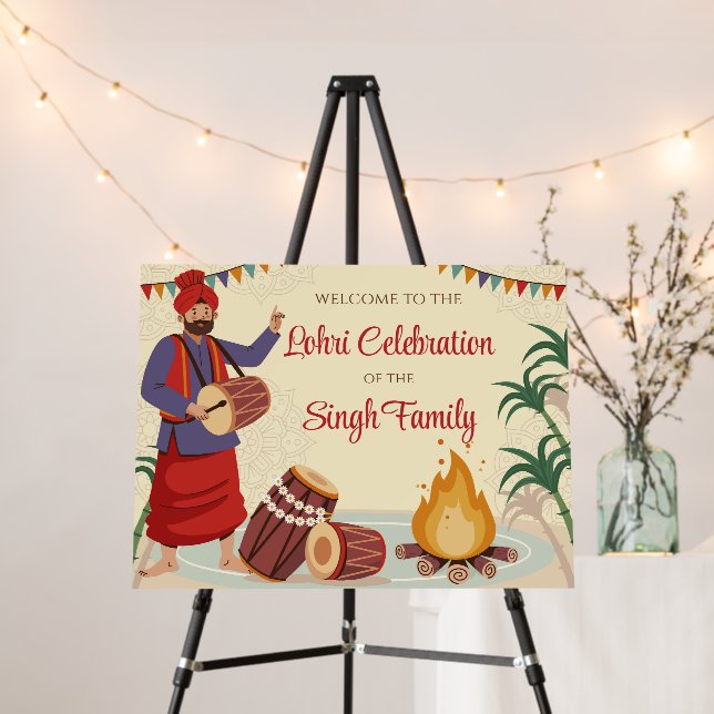 Lohri Party sign Lohri Welcome Signs, Lohri signs (In Situ (Stand))
