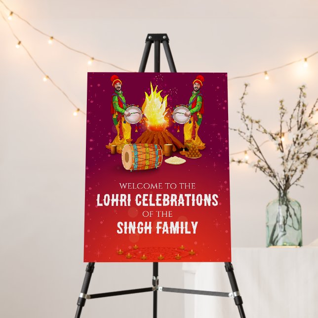 Lohri Party signs as Welcome Lohri signs (In Situ (Stand))