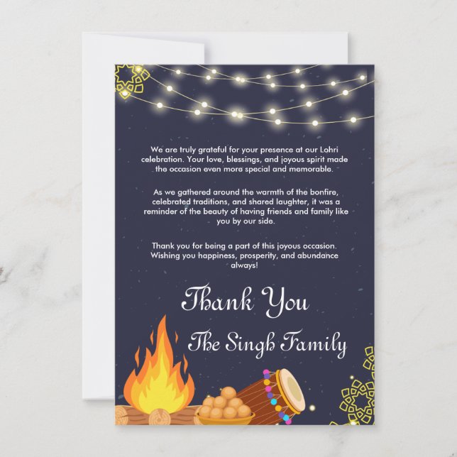 Lohri Thank you card (Front)