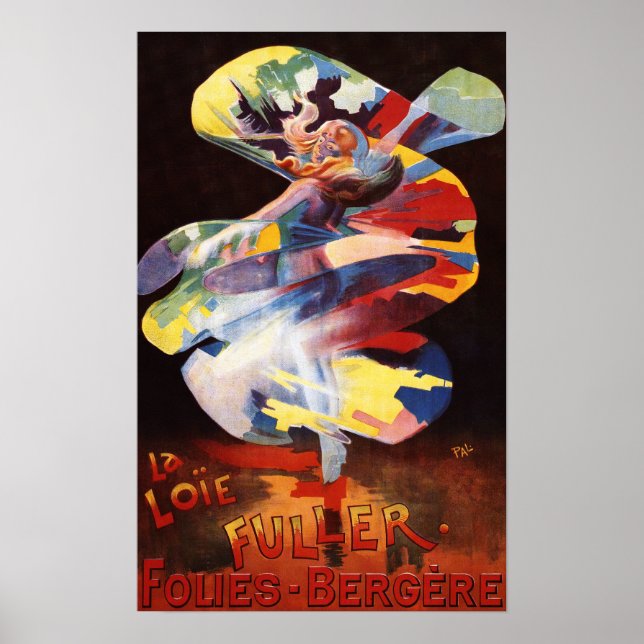 Loie Fuller at Folies-Bergere Theatre Poster (Front)