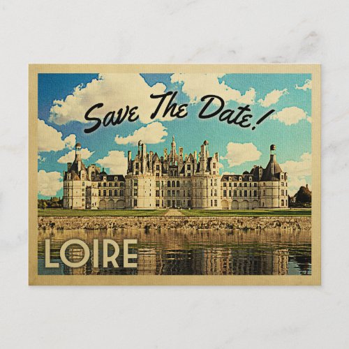 Loire Chambord France Save The Date Vintage Announcement Postcard