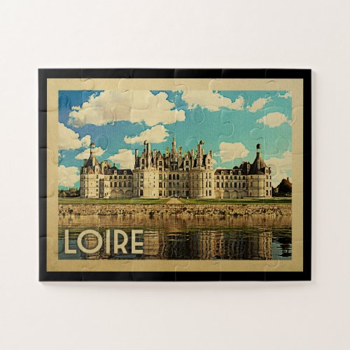 Loire France Vintage Travel _ Chateau Chambord Jigsaw Puzzle