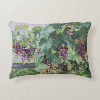 Loire Valley Vineyard – French Grape Painting Accent Pillow