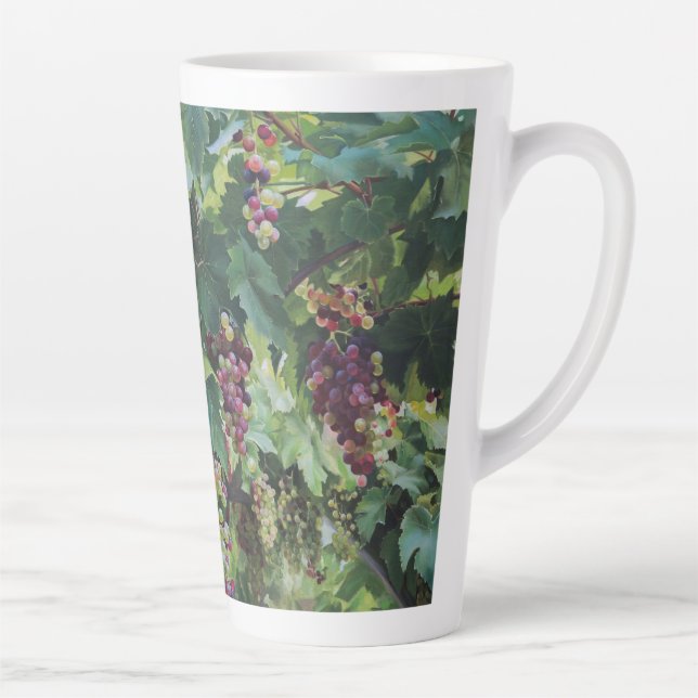 Loire Valley Vineyard – French Grape Painting Latte Mug (Right)