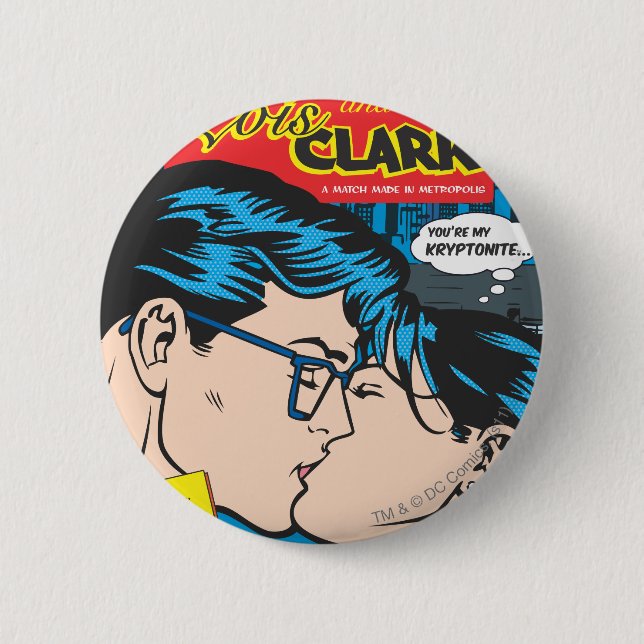 Lois and Clark Comic Pinback Button (Front)