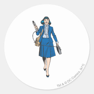 Lois Lane with Microphone Classic Round Sticker
