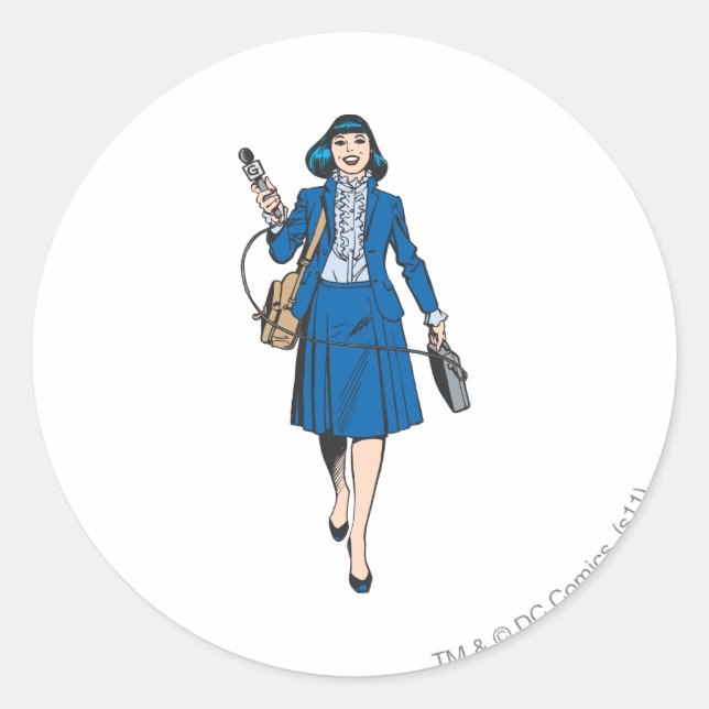 Lois Lane with Microphone Classic Round Sticker (Front)