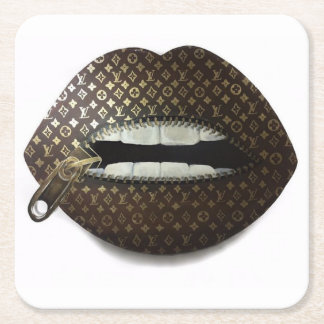Lois Lips Square Paper Coaster