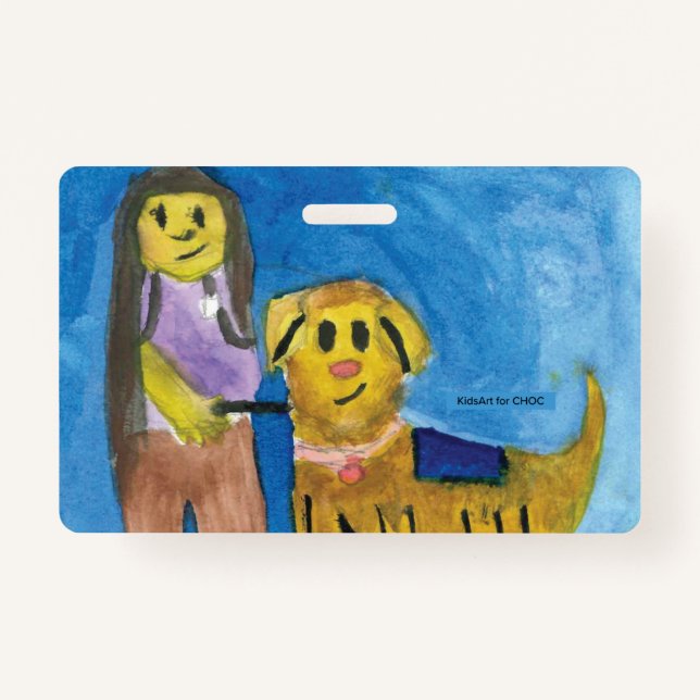 Lois the Therapy Dog - Kids Art for CHOC Badge (Front)