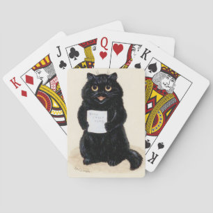 Lois Wain Black Cat Singing Home Sweet Home Poker Cards