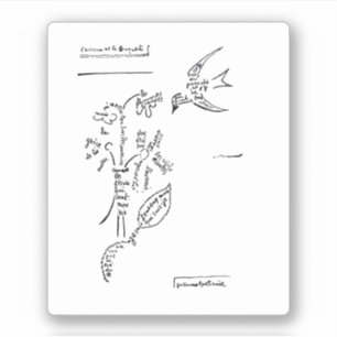 L'oiseau et le bouquet, by Apollinaire Sticker