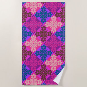 Lokanui hawaiian quilt plumeria beach towel
