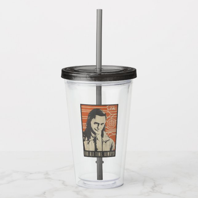 Loki - For All Time. Always! Acrylic Tumbler (Front)