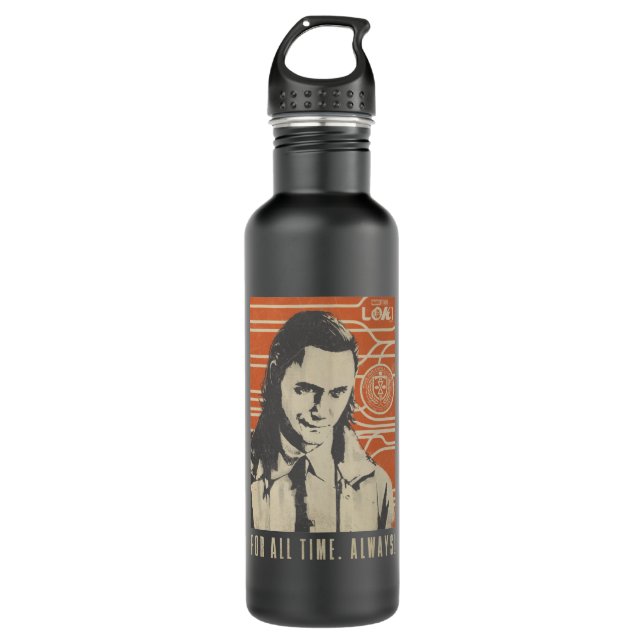 Loki - For All Time. Always! Stainless Steel Water Bottle (Front)