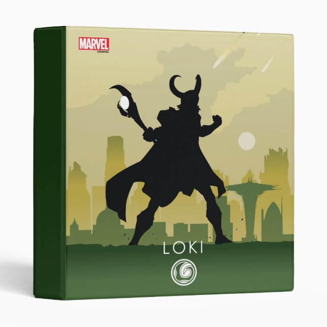 Loki Heroic Silhouette 3 Ring Binder (Front/Spine)