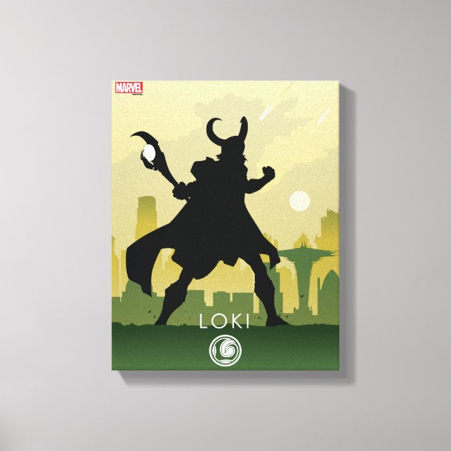 Loki Heroic Silhouette Canvas Print (Front)