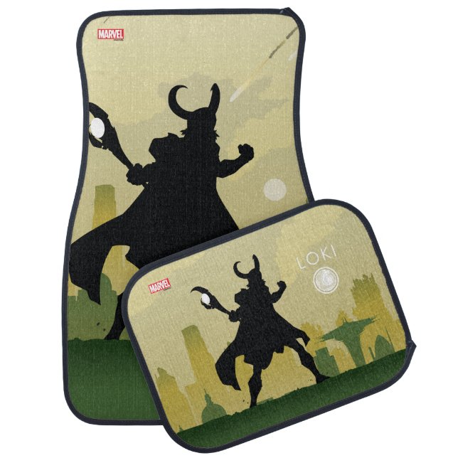 Loki Heroic Silhouette Car Floor Mat (Set)
