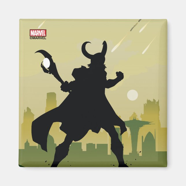 Loki Heroic Silhouette Magnet (Front)