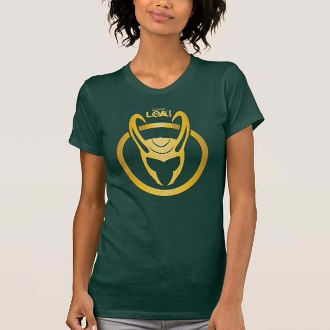 Loki Horned Helmet Logo T-Shirt (Front)