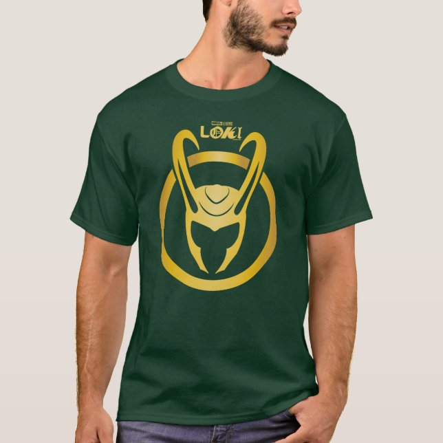Loki Horned Helmet Logo T-Shirt (Front)