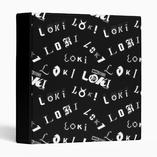 Loki Name Pattern 3 Ring Binder (Front/Spine)