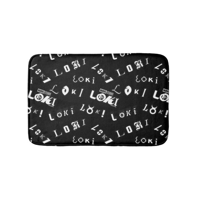 Loki Name Pattern Bath Mat (Front)